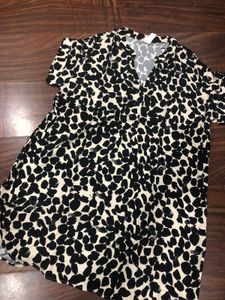 H&M Animal Print V-Neck Mini Dress