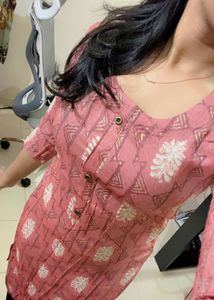Elegant Pink Printed Kurta