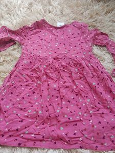 Cute Girls' Heart Print Dress