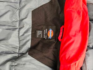 DICKIES RED HODDED PUFFER JACKETS