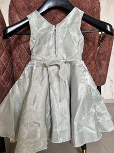 Sale !! Cute Silver Flower Girl Dress