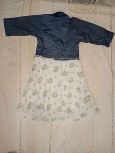 Cute Denim &amp; White Dress