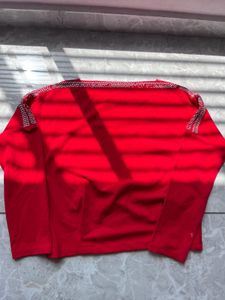 Red Long Sleeve Top