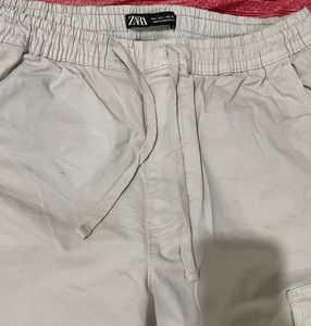 ZARA Men’s Cargo Jogger – Light Beige 32 waist