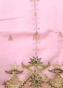 Pink Embroidered ethnic saree