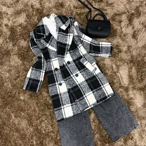 Plaid Double Breasted Coat