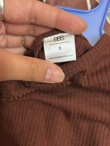 Cinnamon Brown Cut Out Crop Top