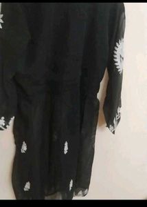 Embroidered Black Tunic Top