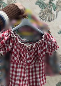 Red Gingham Off-Shoulder Top