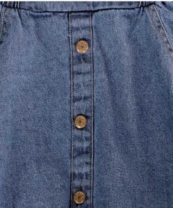 Denim Skirt with Button Detail