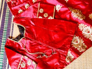 Red Embroidered Lehenga Choli Set || size:xl