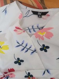 White A Line Floral Dress