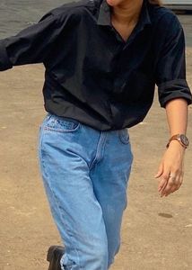 Oversized Black Casual Shirt