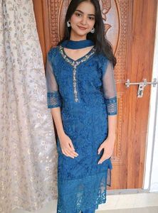 Blue Embroidered Kurta set🌻