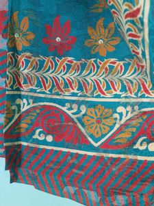 Elegant Teal &amp; green sea Saree