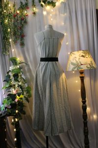 Stripped Midi Dress With Belt