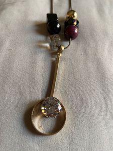 Never Worn Long Necklace With Sparkling Stone