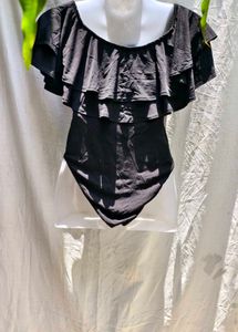 I. Black Ruffle Bodysuit