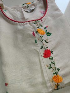 Beige Straight Kurta For Women