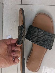 Woven Detail Slide Sandals