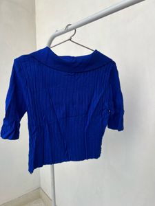 Stylish Blue Polo Top