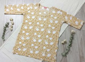 ✨Floral Print Mustard Kurta✨