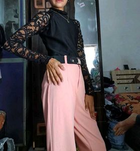 Blk Nd Peach Co-ord Set Without Belt