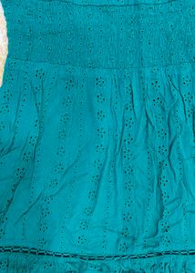 Green Dress with Eyelet Detail
