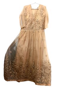 New Gown Beige Colour Bottom With Dupatta Set 🥰👌