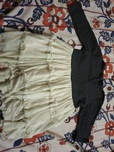 Beautiful White And Grey  Frock For Baby girl
