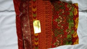 Elegant Red Floral Saree with Blouse