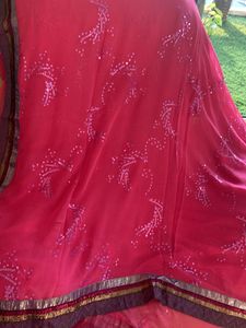 Pink Sequin Detail Saree