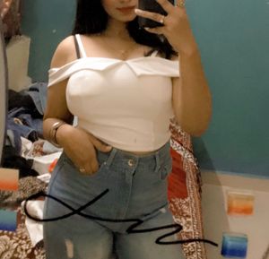 White Ruffle Crop Top