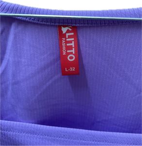 💜 Women’s Ribbed Crop Top / Blouse – Lavender 💜