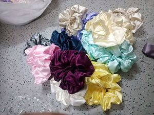Combo Of 16 Jumbo Satin Scrunchie