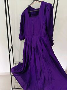 Purple Puff Sleeve Kurta set With Duppttaa