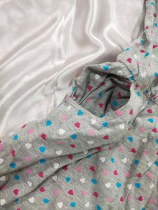 Grey Heart-Print Lounge Dress – Cute &amp; Comfy!