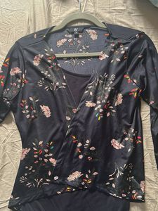 Floral Print Cardigan &amp; Tank Top Set