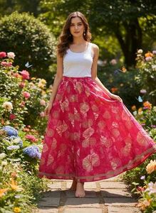 Pink Floral Ethnic Skirt🌸