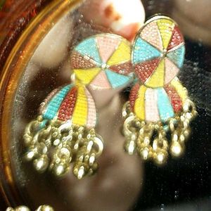 Fun Colorful Jhumka Earrings