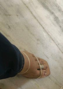Nude Block Heel Thong Sandals