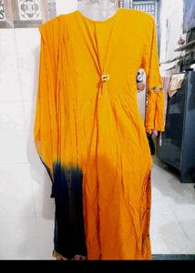 Elegant Yellow Kurta Set Without Trousers