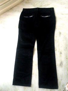 Black Cotton Blend  Semi Formal Pant