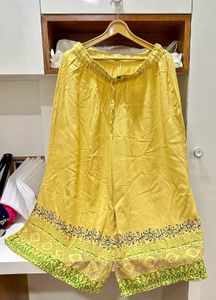 Green Kurti With Beige Palazzo