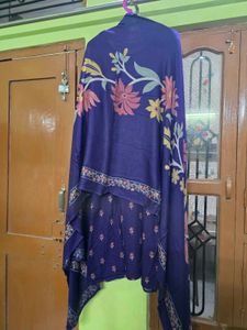 Elegant Purple Kurta Set with Shawl