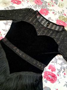 Black Fringe Dance Dress