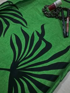 Green Printed Saree