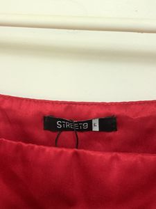 red square neck dress