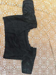 (No Spot) Black Saree With Blouse