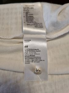 H&amp;M crochet White TShirt 30&#34; Formal Classy